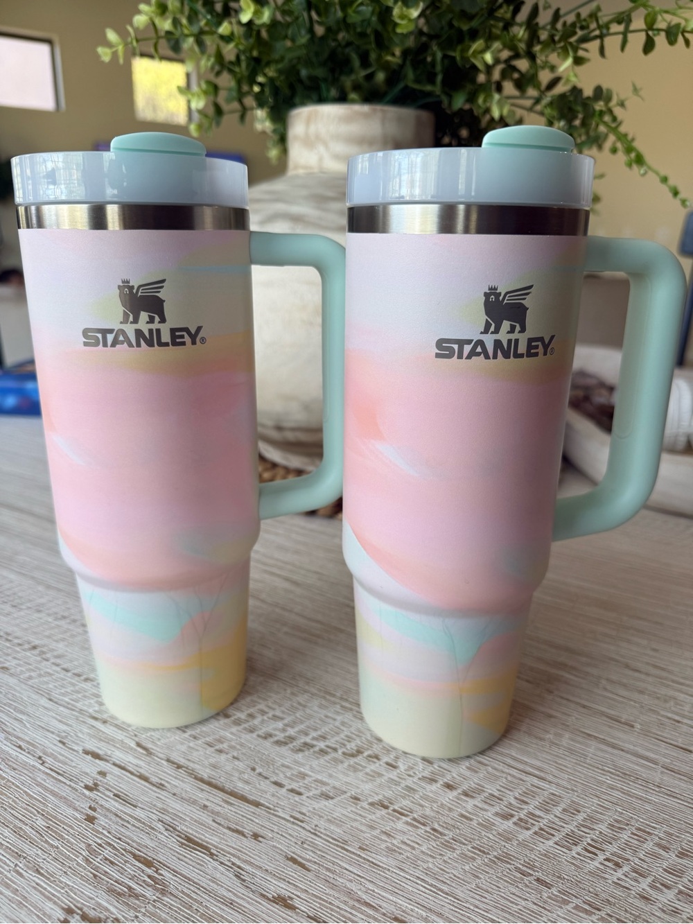 Stanley Pastel Swirl Travel Mug - Pink & Mint